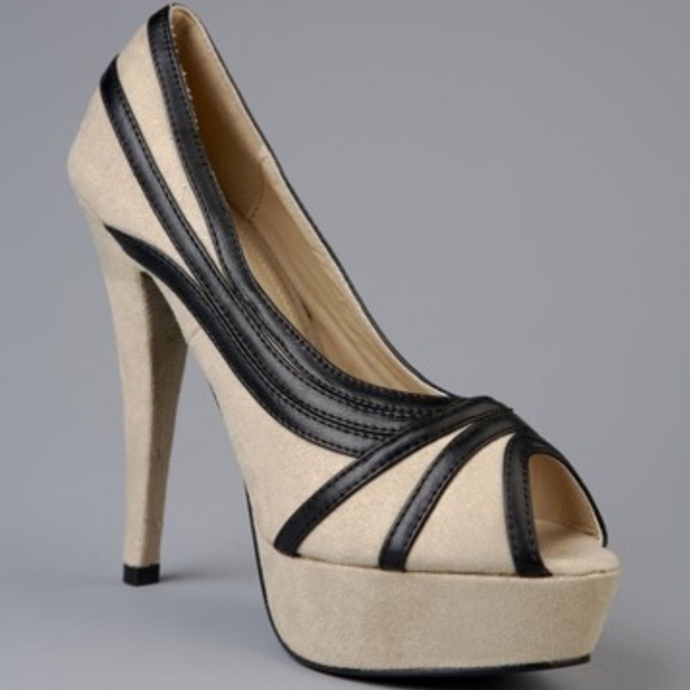 Redkiss Tan with Black Trim Heels
